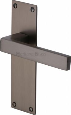 Click Here To Enlarge This Photo Of MET4910-MB Heritage Brass Door Handle Lever Latch Metro Design Matt Bronze Finish