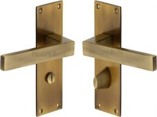 MET4930-AT Heritage Brass Door Handle For Bathroom Metro Design Antique Brass Finish