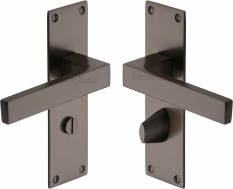 Click Here To Enlarge This Photo Of MET4930-MB Heritage Brass Door Handle For Bathroom Metro Design Matt Bronze Finish