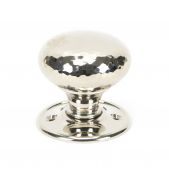 46032 From The Anvil Polished Nickel Hammered Mushroom Mortice/Rim Knob Set