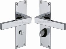 MET4930-PC Heritage Brass Door Handle For Bathroom Metro Design Polished Chrome Finish