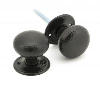 46034 From The Anvil Aged Bronze Hammered Mushroom Mortice/Rim Knob Set