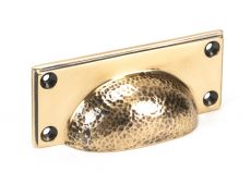 46040 From The Anvil Polished Bronze Hammered Art Deco Drawer Pull