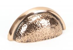 46045 From The Anvil Polished Bronze Hammered Regency Concealed Drawer Pull