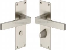MET4930-SN Heritage Brass Door Handle For Bathroom Metro Design Satin Nickel Finish