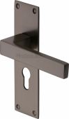 MET4948-MB Heritage Brass Door Handle For Euro Profile Plate Metro Design Matt Bronze Finish