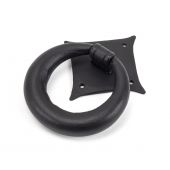 49594 From The Anvil Matt Black Ring Door Knocker