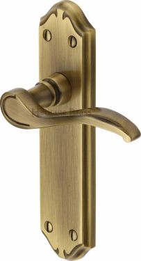 Click Here To Enlarge This Photo Of MM627-AT Heritage Brass Door Handle Lever Latch Verona Small Design Antique Brass Finish