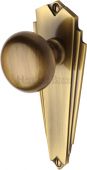 BR1810-AT Heritage Brass Mortice Knob on Latch Plate Broadway Design Antique Brass Finish