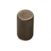 FTD702AB - Carlisle Brass Fingertip Design Knurled Knob 18mm dia (30mm projection) Antique Brass