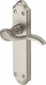 MM627-SN Heritage Brass Door Handle Lever Latch Verona Small Design Satin Nickel Finish