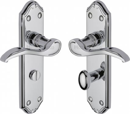Click Here To Enlarge This Photo Of MM628-PC Heritage Brass Door Handle For Bathroom Verona Small Design Polished Chrome Finish
