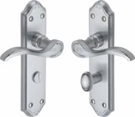 MM628-SC Heritage Brass Door Handle For Bathroom Verona Small Design Satin Chrome Finish