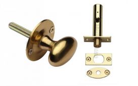 BT5+RB7-PB Heritage Brass Oval Thumbturn with Bolt Polished Brass Finish
