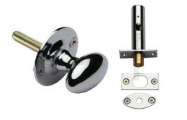 BT5+RB7-PC Heritage Brass Oval Thumbturn with Bolt Polished Chrome Finish