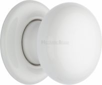 5010-PR Heritage Brass White Mortice Knob with Porcelain Base
