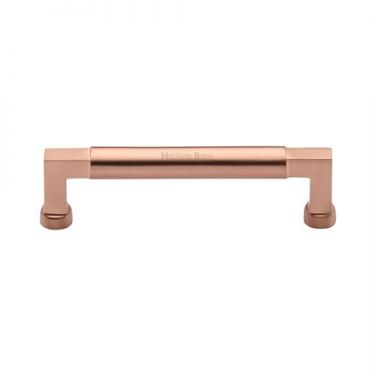 Click Here To Enlarge This Photo Of C0312 128-SRG Heritage Brass Cabinet Pull Bauhaus Design 128mm ctc Satin Rose Gold Finish