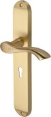MM7200-SB Heritage Brass Door Handle Lever Lock Algarve Long Design Satin Brass Finish