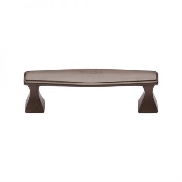 Click Here To Enlarge This Photo Of C0334 128-MB Heritage Brass Cabinet Pull Deco Design 128mm ctc Matt Bronze Finish