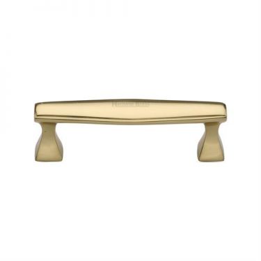 Click Here To Enlarge This Photo Of C0334 128-PB Heritage Brass Cabinet Pull Deco Design 128mm ctc Polished Brass Finish