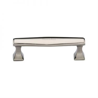Click Here To Enlarge This Photo Of C0334 128-PNF Heritage Brass Cabinet Pull Deco Design 128mm ctc Polished Nickel Finish