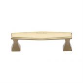 C0334 128-SB Heritage Brass Cabinet Pull Deco Design 128mm ctc Satin Brass Finish