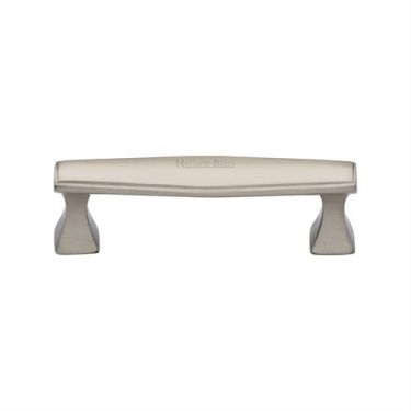Click Here To Enlarge This Photo Of C0334 128-SN Heritage Brass Cabinet Pull Deco Design 128mm ctc Satin Nickel Finish