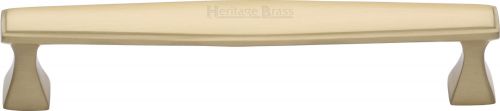 Click Here To Enlarge This Photo Of C0334 160-SB Heritage Brass Cabinet Pull Deco Design 160mm ctc Satin Brass Finish