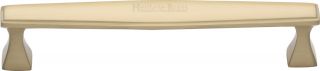 C0334 160-SB Heritage Brass Cabinet Pull Deco Design 160mm ctc Satin Brass Finish