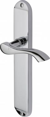 Click Here To Enlarge This Photo Of MM7210-PC Heritage Brass Door Handle Lever Latch Algarve Long Design Polished Chrome Finish