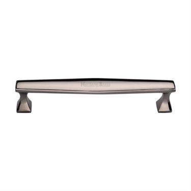 Click Here To Enlarge This Photo Of C0334 254-PNF Heritage Brass Cabinet Pull Deco Design 254mm ctc Polished Nickel Finish