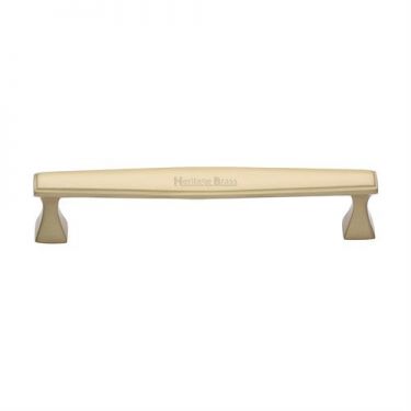 Click Here To Enlarge This Photo Of C0334 254-SB Heritage Brass Cabinet Pull Deco Design 254mm ctc Satin Brass Finish