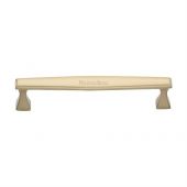 C0334 254-SB Heritage Brass Cabinet Pull Deco Design 254mm ctc Satin Brass Finish