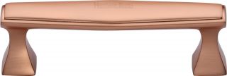 C0334 96-SRG Heritage Brass Cabinet Pull Deco Design 96mm ctc Satin Rose Gold Finish