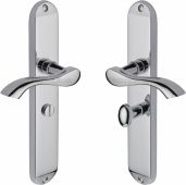 MM7230-PC Heritage Brass Door Handle For Bathroom Algarve Long Design Polished Chrome Finish
