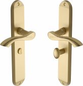 MM7230-SB Heritage Brass Door Handle For Bathroom Algarve Long Design Satin Brass Finish