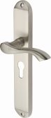 MM7248-SN Heritage Brass Door Handle For Euro Profile Plate Algarve Long Design Satin Nickel Finish