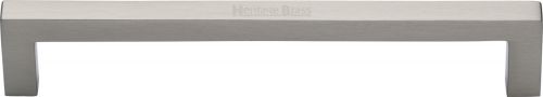 Click Here To Enlarge This Photo Of C0339 160-SN Heritage Brass Cabinet Pull City Design 160mm ctc Satin Nickel Finish
