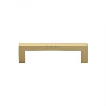 Click Here To Enlarge This Photo Of C0339 96-SB Heritage Brass Cabinet Pull City Design 96mm ctc Satin Brass Finish