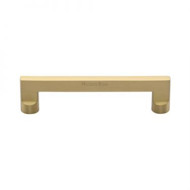 Click Here To Enlarge This Photo Of C0345 128-SB Heritage Brass Cabinet Pull Apollo Design 128mm ctc Satin Brass Finish