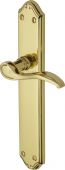 MM827-PB Heritage Brass Door Handle Lever Latch Verona Design Polished Brass Finish