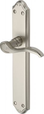 Click Here To Enlarge This Photo Of MM827-SN Heritage Brass Door Handle Lever Latch Verona Design Satin Nickel Finish