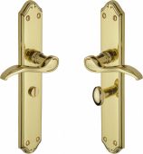 MM828-PB Heritage Brass Door Handle For Bathroom Verona Design Polished Brass Finish