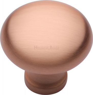 Click Here To Enlarge This Photo Of C113 32-SRG Heritage Brass Cabinet Knob Victorian Round Design 32mm Satin Rose Gold Finish