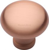C113 32-SRG Heritage Brass Cabinet Knob Victorian Round Design 32mm Satin Rose Gold Finish