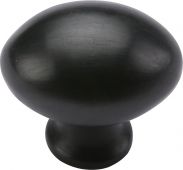 C114 32-BKMT Heritage Brass Cabinet Knob Victorian Oval Design 32mm Matt Black Finish