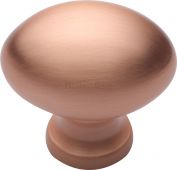 C114 32-SRG Heritage Brass Cabinet Knob Victorian Oval Design 32mm Satin Rose Gold Finish
