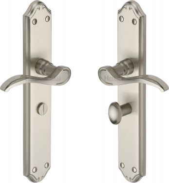 Click Here To Enlarge This Photo Of MM828-SN Heritage Brass Door Handle For Bathroom Verona Design Satin Nickel Finish