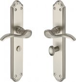 MM828-SN Heritage Brass Door Handle For Bathroom Verona Design Satin Nickel Finish