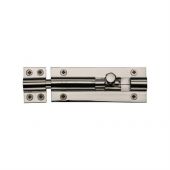 C1584 4-PNF Heritage Brass Door Bolt Straight 4" x 1 ½"" Polished Nickel Finish
